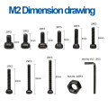 Grade 12.9 Carbon Steel M2 Black Bolt Nut Set DIN912 Insert Hex Socket Bolt